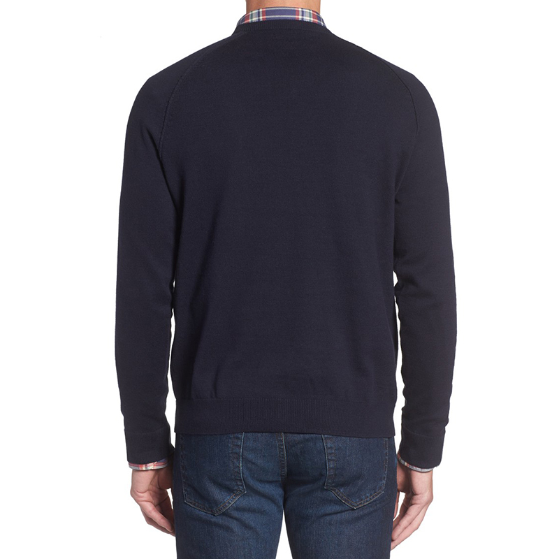 Long Sleeve Cotton Spandex V-Neck Sweater